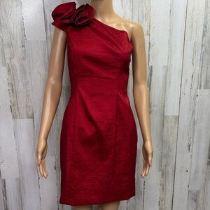 Caché Vintage‎ Y2K Red One-Shoulder Dress
